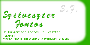 szilveszter fontos business card